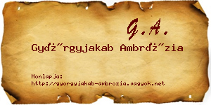 Györgyjakab Ambrózia névjegykártya
